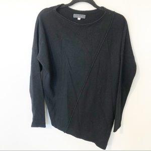Velvet by Graham & Spencer wool cashmere sweater black asymmetrical hem